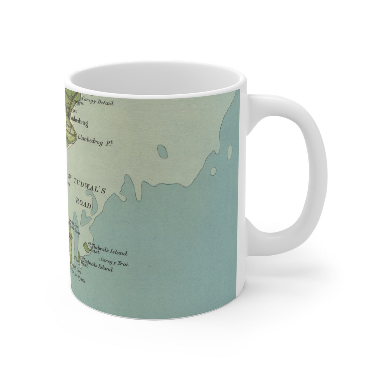 Abersoch historic map mug, Bartholomew Half-Inch, 1904 — product view 3