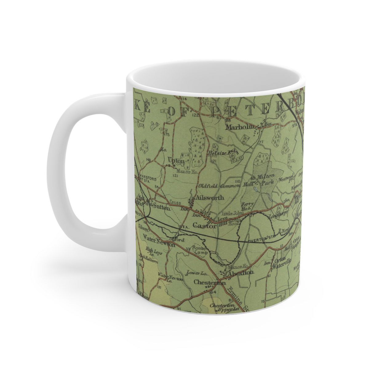 Peterborough historic map mug, Bartholomew Half-Inch, 1902 — product view 3