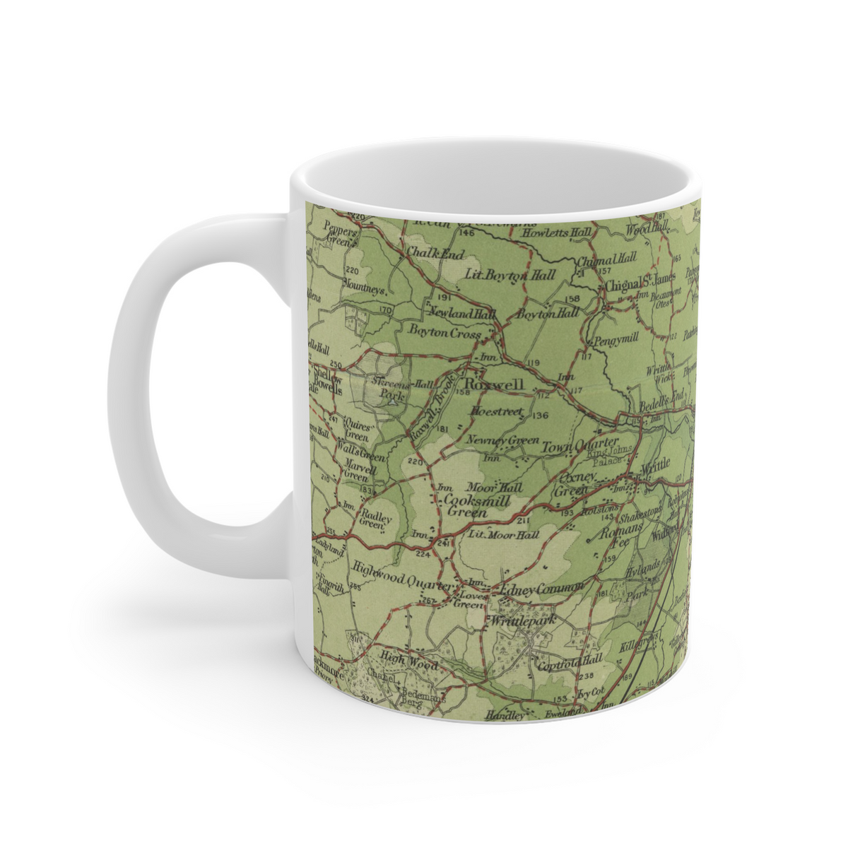 Chelmsford historic map mug, Bartholomew Half-Inch, 1903 — product view 3