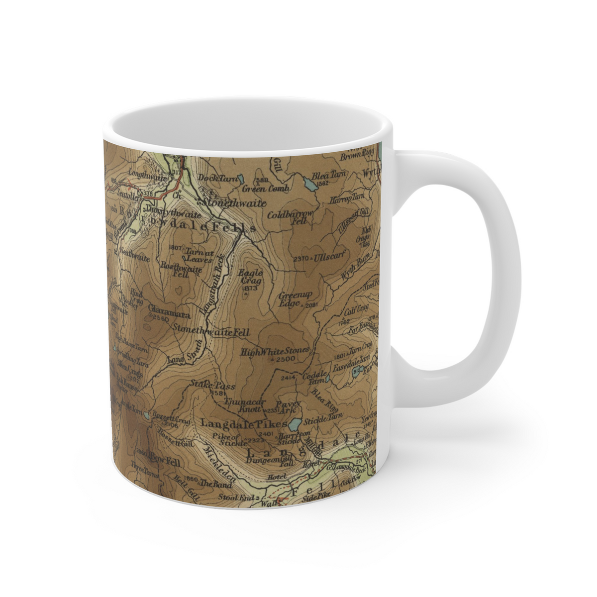 Great Gable historic map mug, Bartholomew Half-Inch, 1903 — product view 3