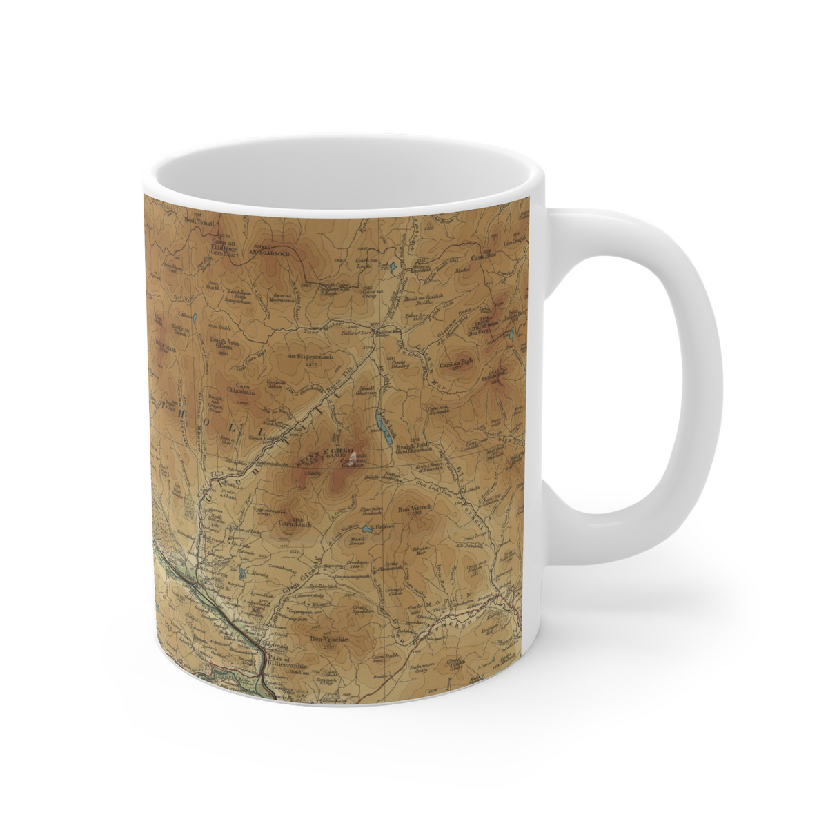 Loch Ericht historic map mug, Bartholomew Half-Inch, 1902 — product view 3