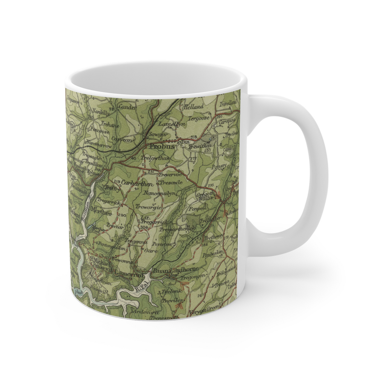 Truro historic map mug, Bartholomew Half-Inch, 1903 — product view 3
