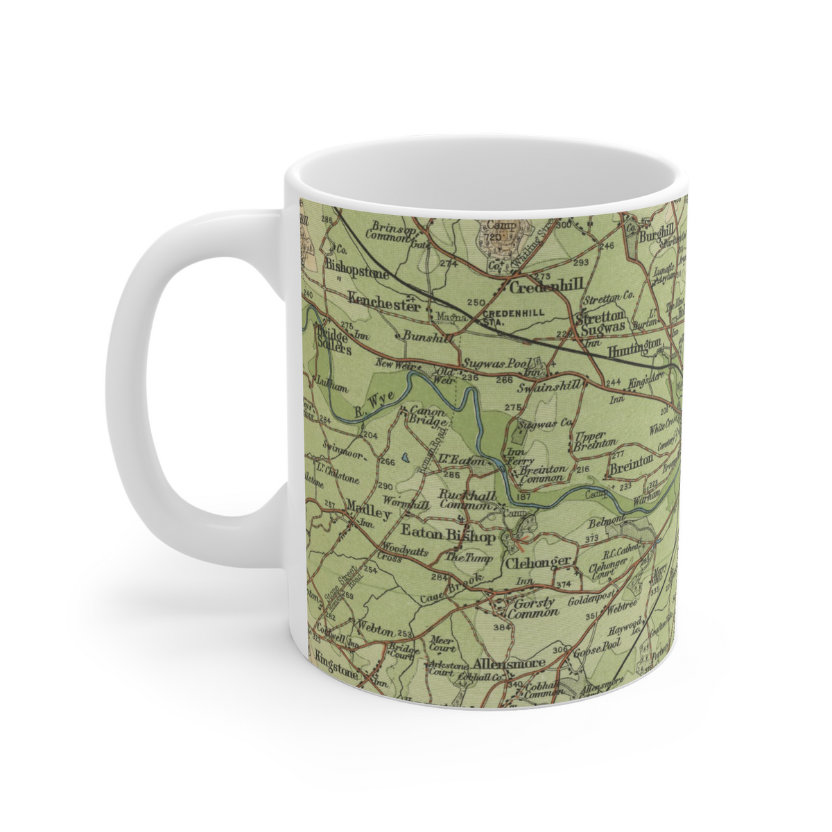 Hereford historic map mug, Bartholomew Half-Inch, 1902 — product view 3