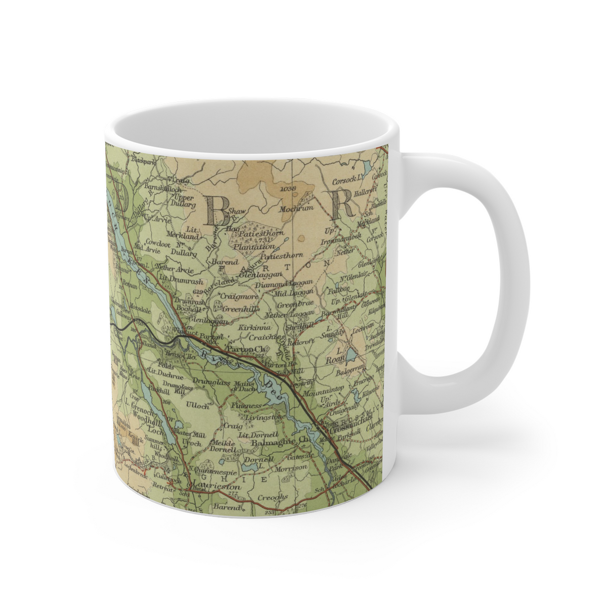 Loch Ken historic map mug, Bartholomew Half-Inch, 1901 — product view 3