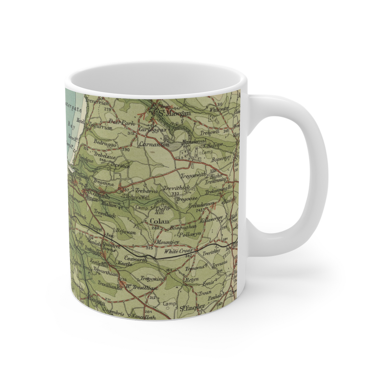 Newquay historic map mug, Bartholomew Half-Inch, 1903 — product view 3