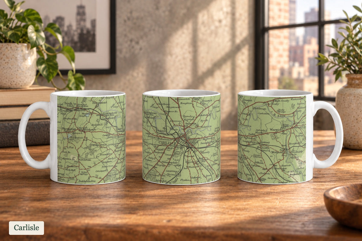 Carlisle historic map mug, Bartholomew Half-Inch, 1903 — product view 3