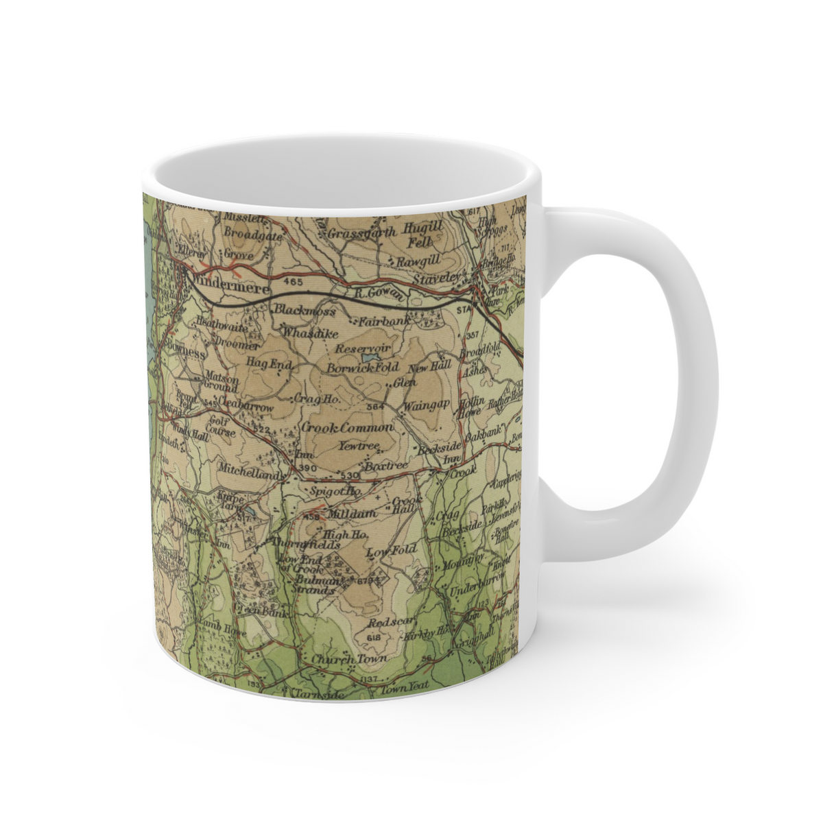 Windermere historic map mug, Bartholomew Half-Inch, 1903 — product view 3