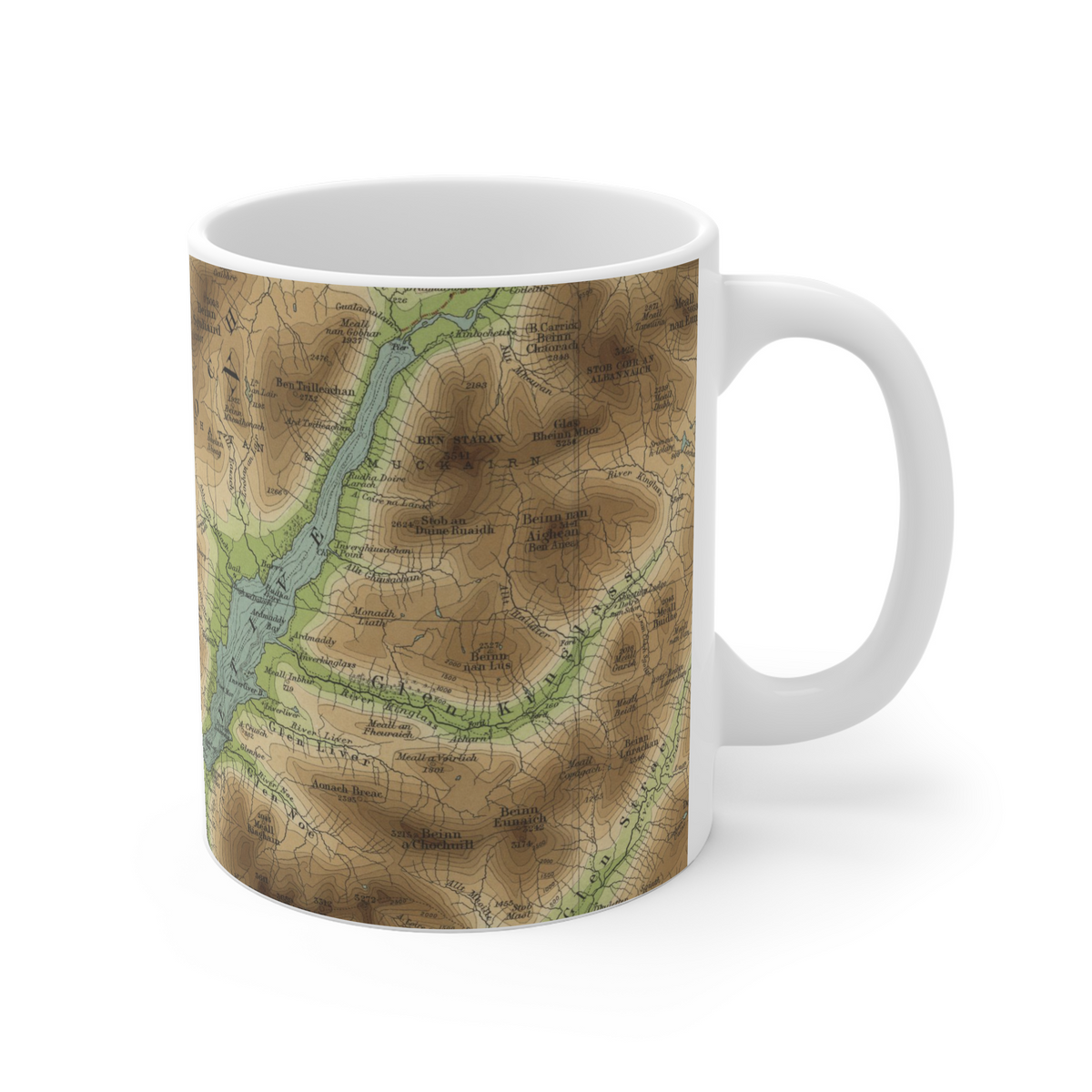 Loch Etive historic map mug, Bartholomew Half-Inch, 1903 — product view 3