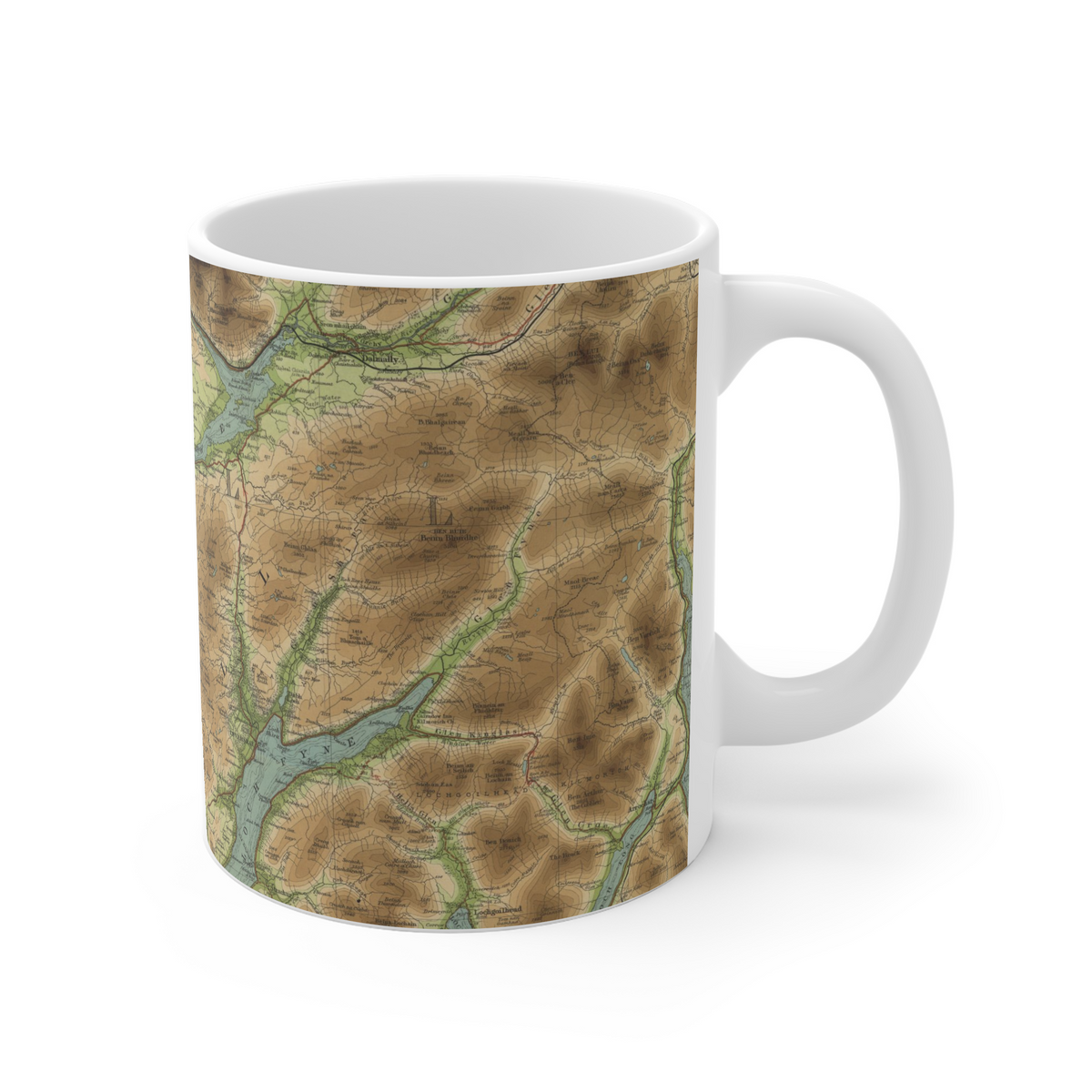 Loch Awe historic map mug, Bartholomew Half-Inch, 1903 — product view 3