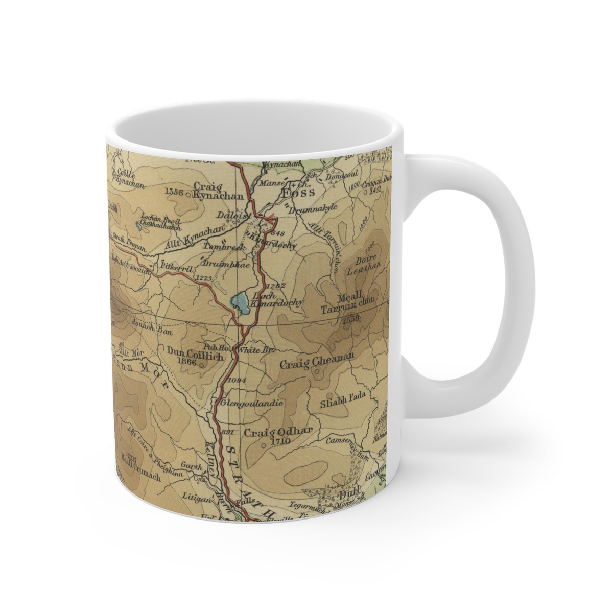 Schiehallion historic map mug, Bartholomew Half-Inch, 1903 — product view 3