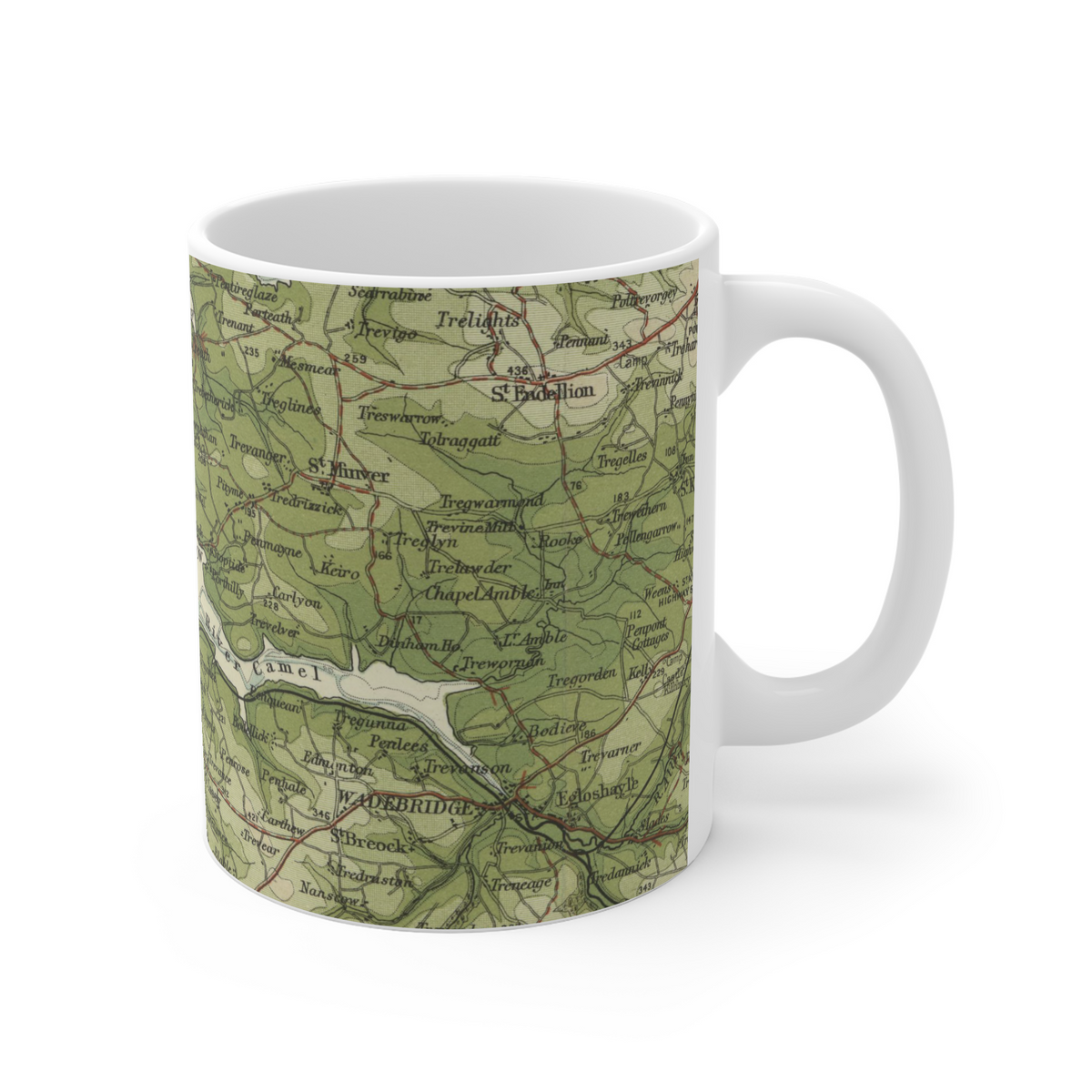 Padstow historic map mug, Bartholomew Half-Inch, 1903 — product view 3