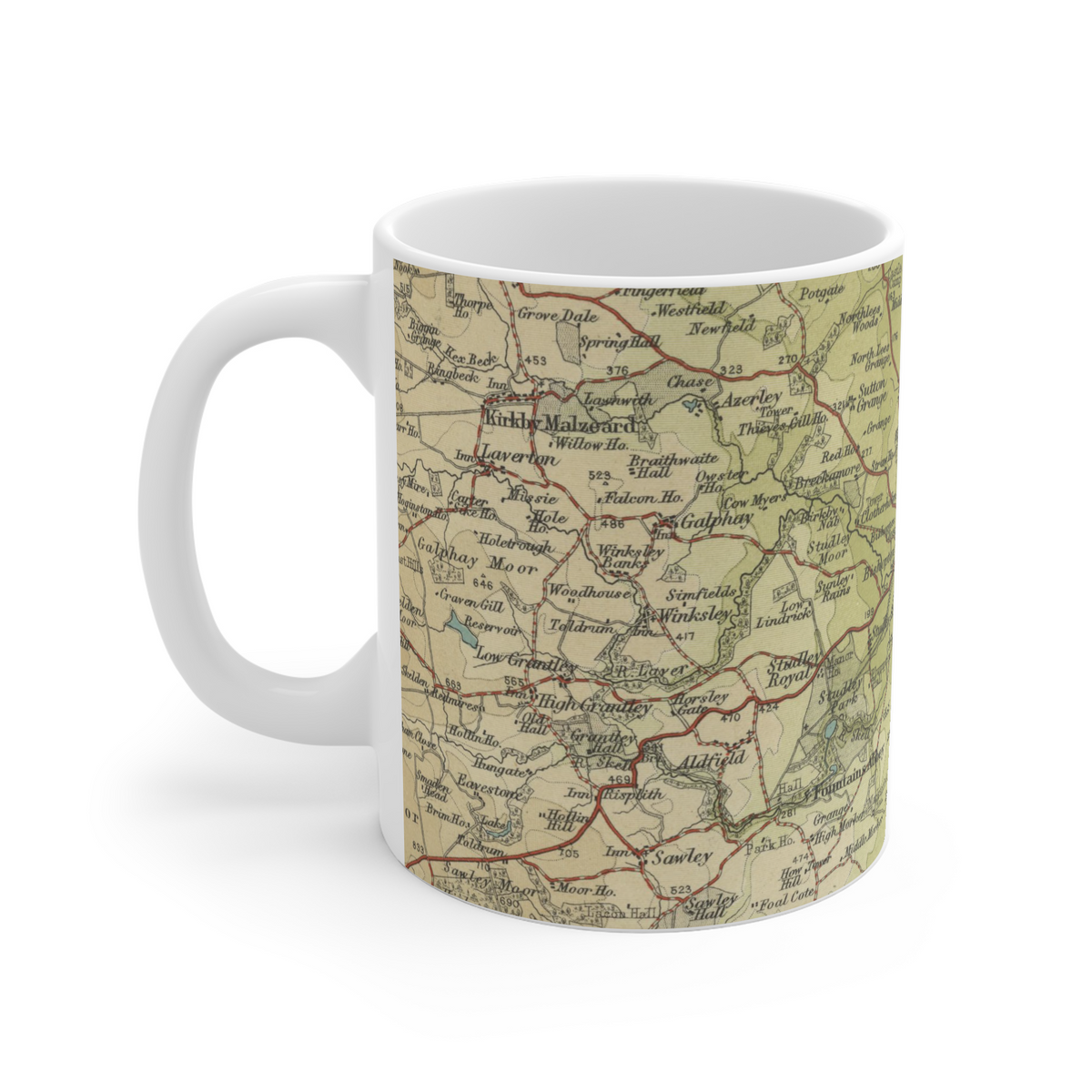 Ripon historic map mug, Bartholomew Half-Inch, 1906 — product view 3