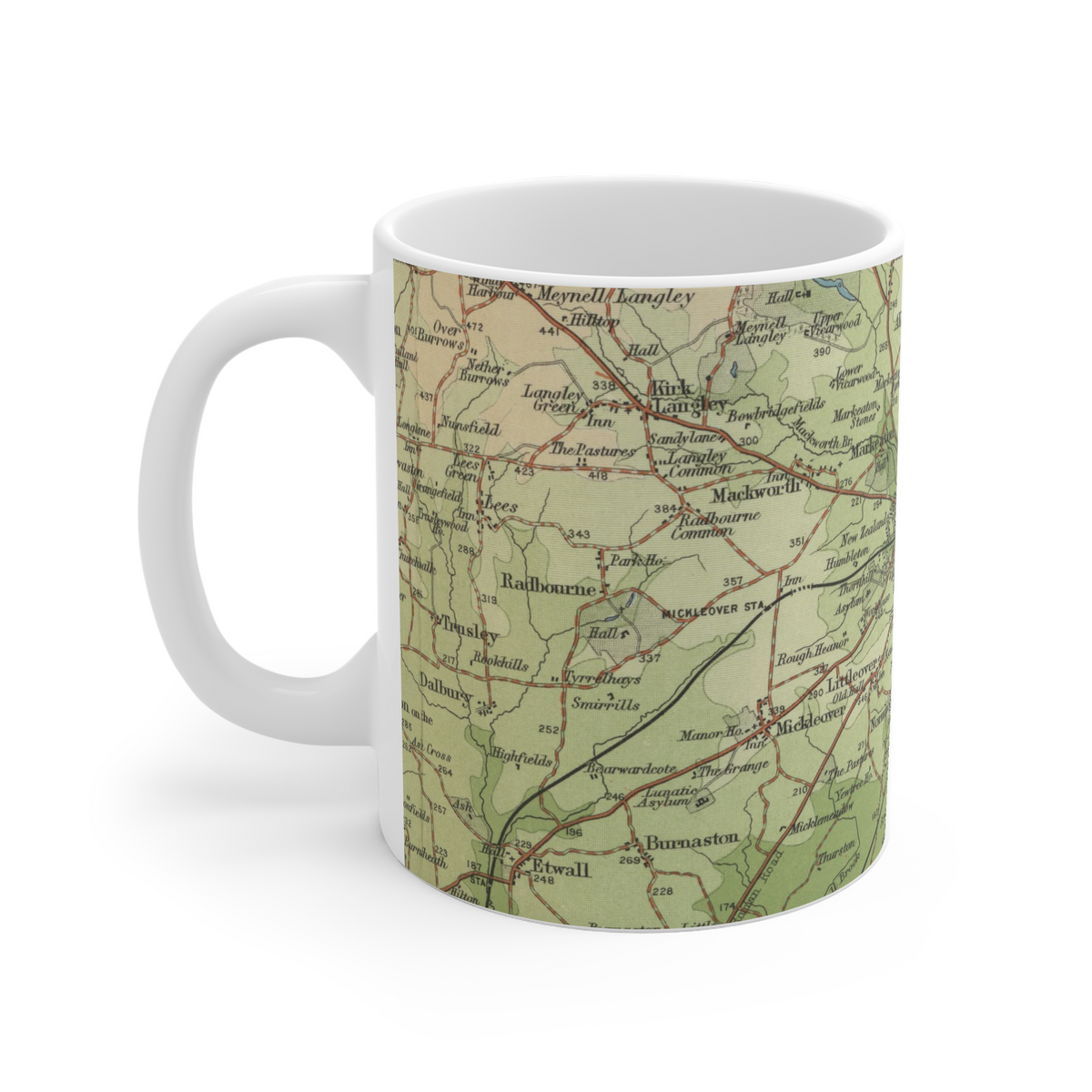 Derby historic map mug, Bartholomew Half-Inch, 1902 — product view 3
