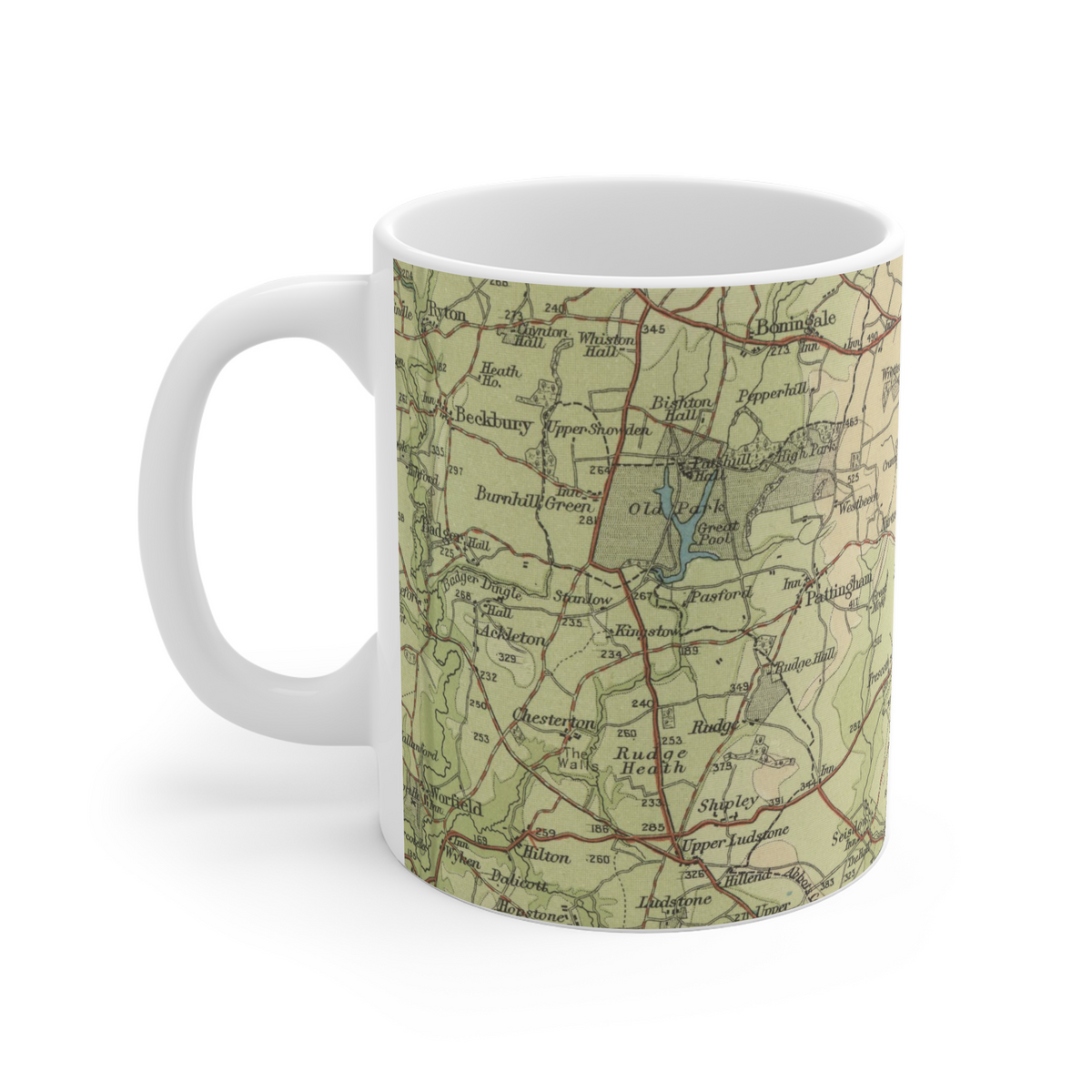 Wolverhampton historic map mug, Bartholomew Half-Inch, 1903 — product view 3