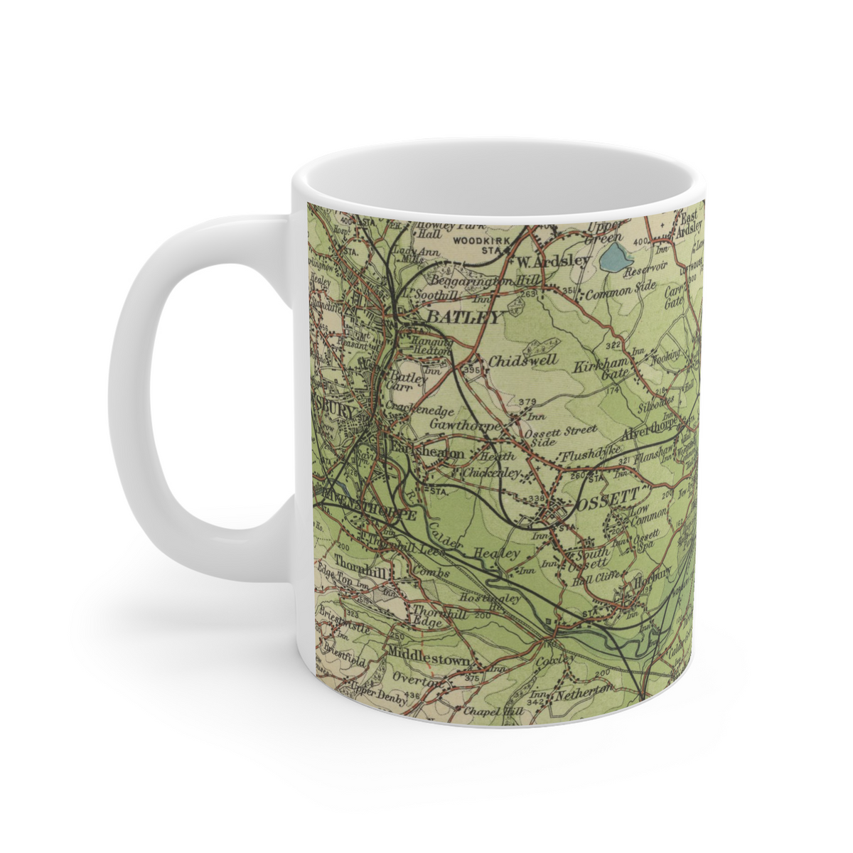 Wakefield historic map mug, Bartholomew Half-Inch, 1904 — product view 3