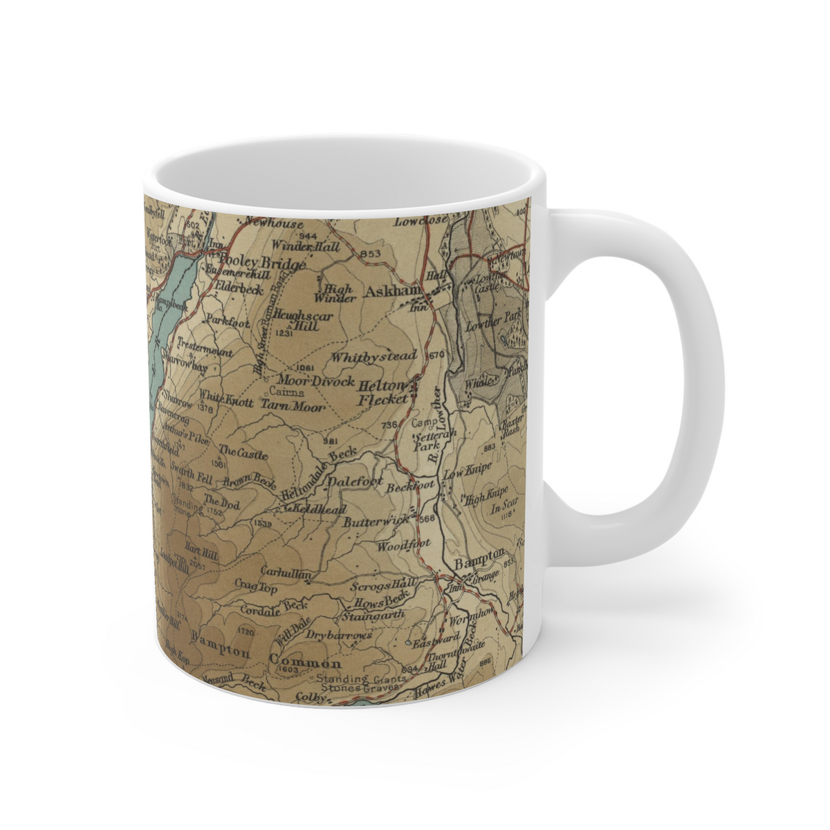 Ullswater historic map mug, Bartholomew Half-Inch, 1903 — product view 3