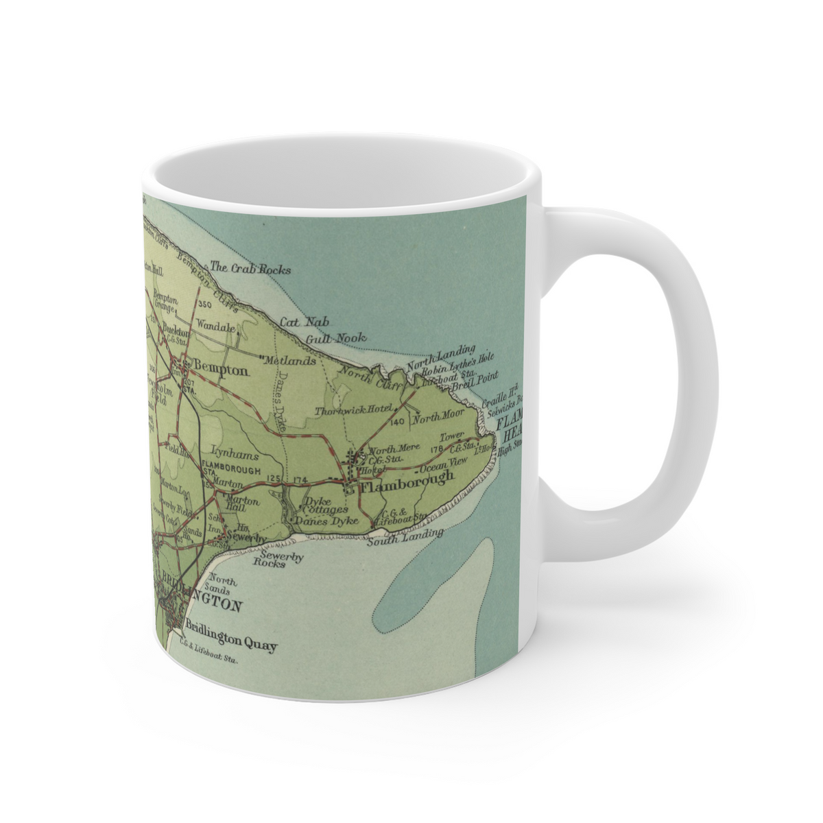 Flamborough historic map mug, Bartholomew Half-Inch, 1903 — product view 3