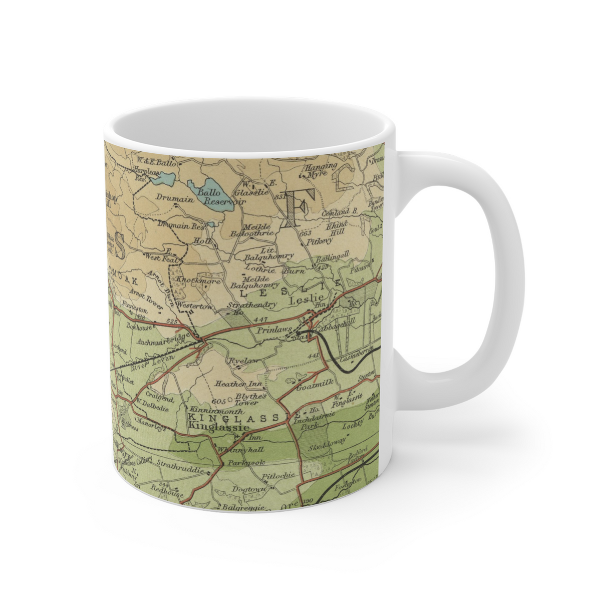 Loch Leven historic map mug, Bartholomew Half-Inch, 1903 — product view 3