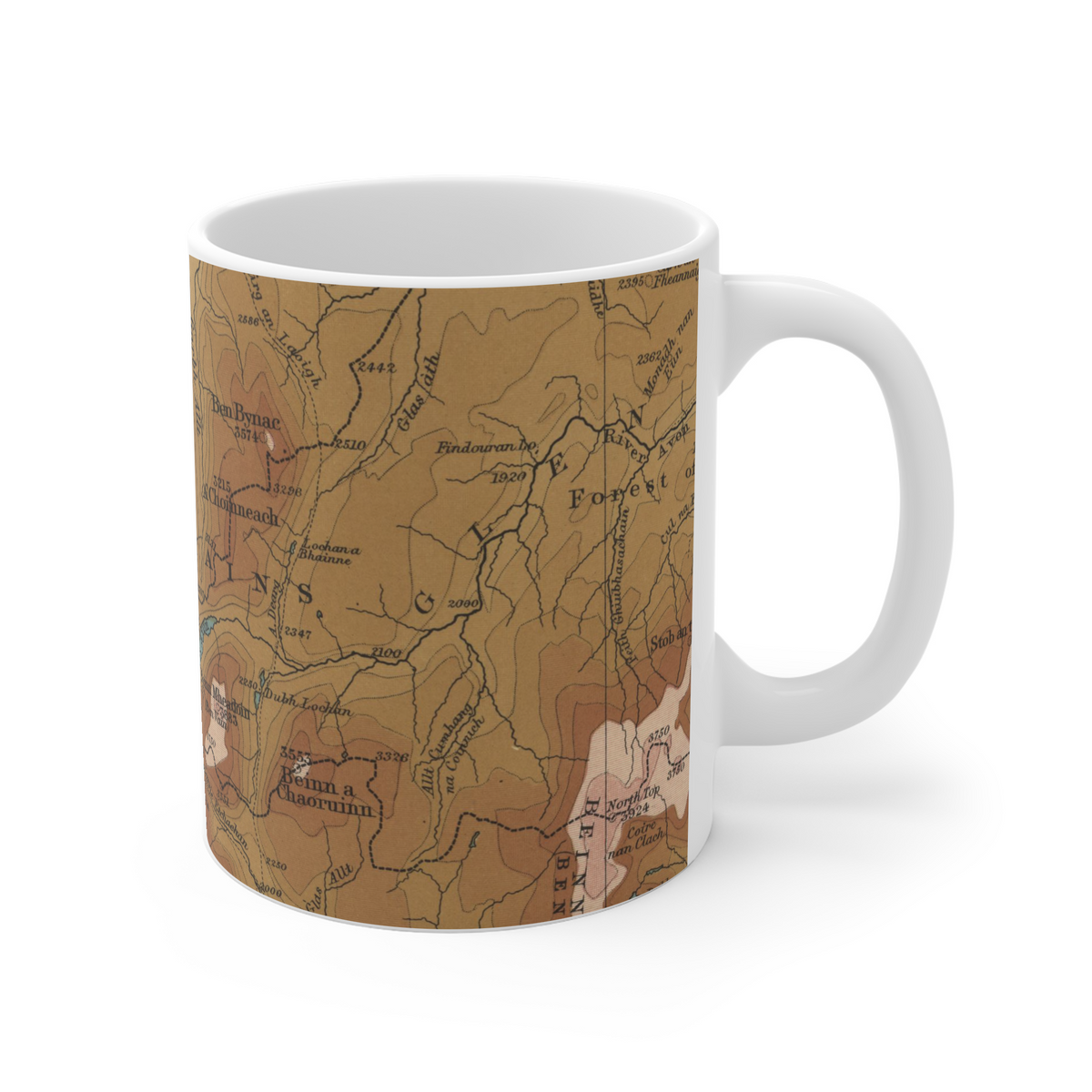 Cairn Gorm historic map mug, Bartholomew Half-Inch, 1902 — product view 3