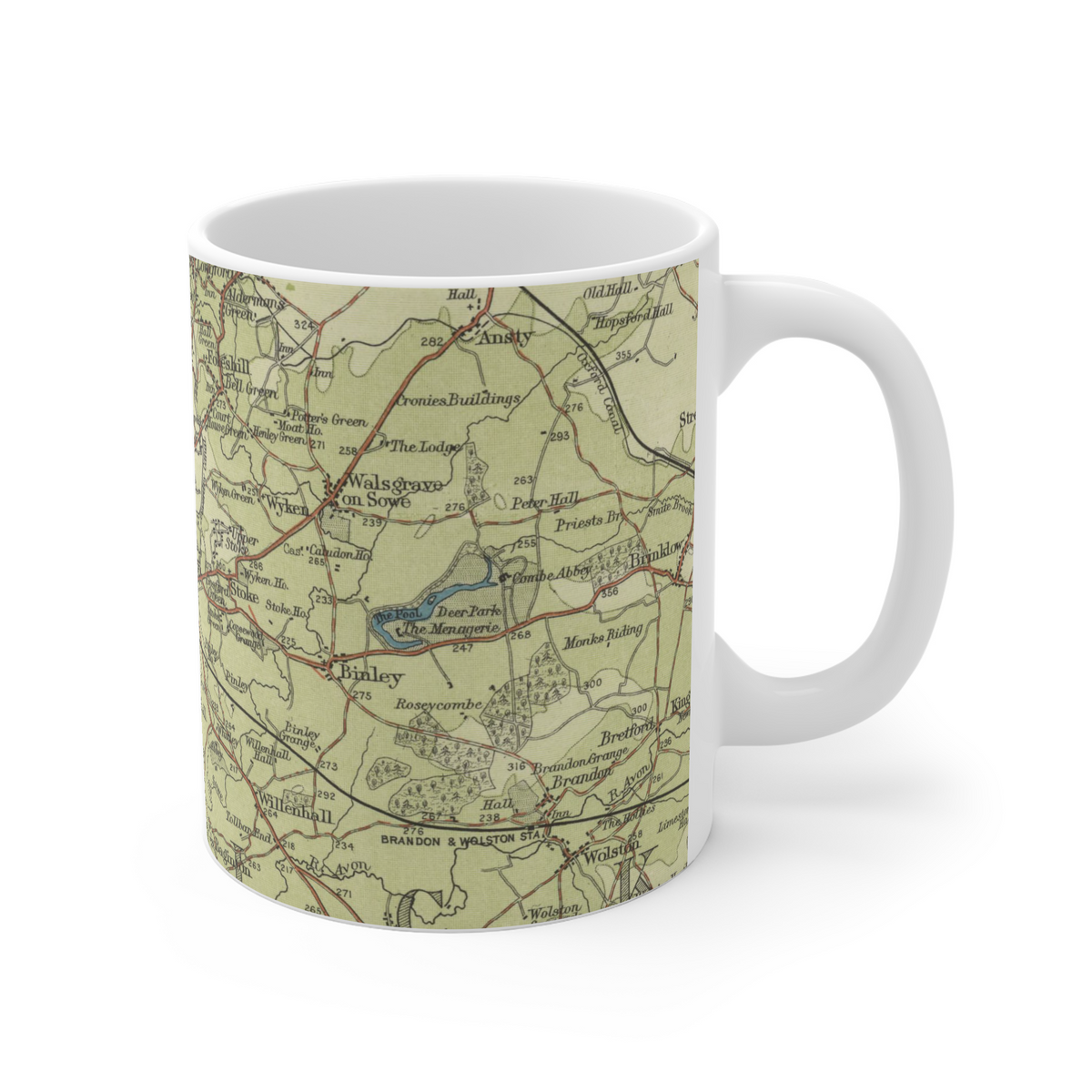 Coventry historic map mug, Bartholomew Half-Inch, 1903 — product view 3