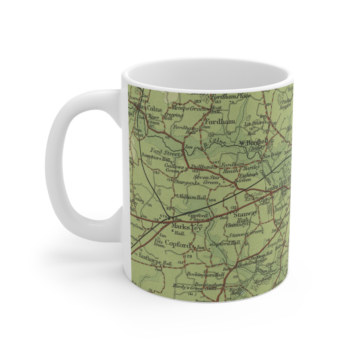 Colchester historic map mug, Bartholomew Half-Inch, 1903 — product view 3