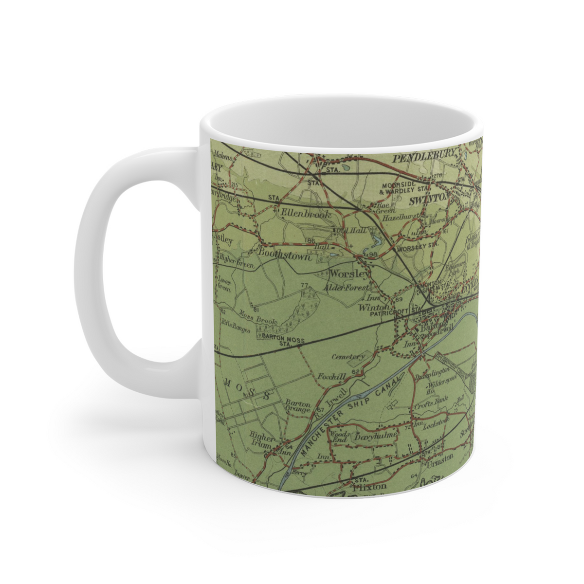 Salford historic map mug, Bartholomew Half-Inch, 1904 — product view 3