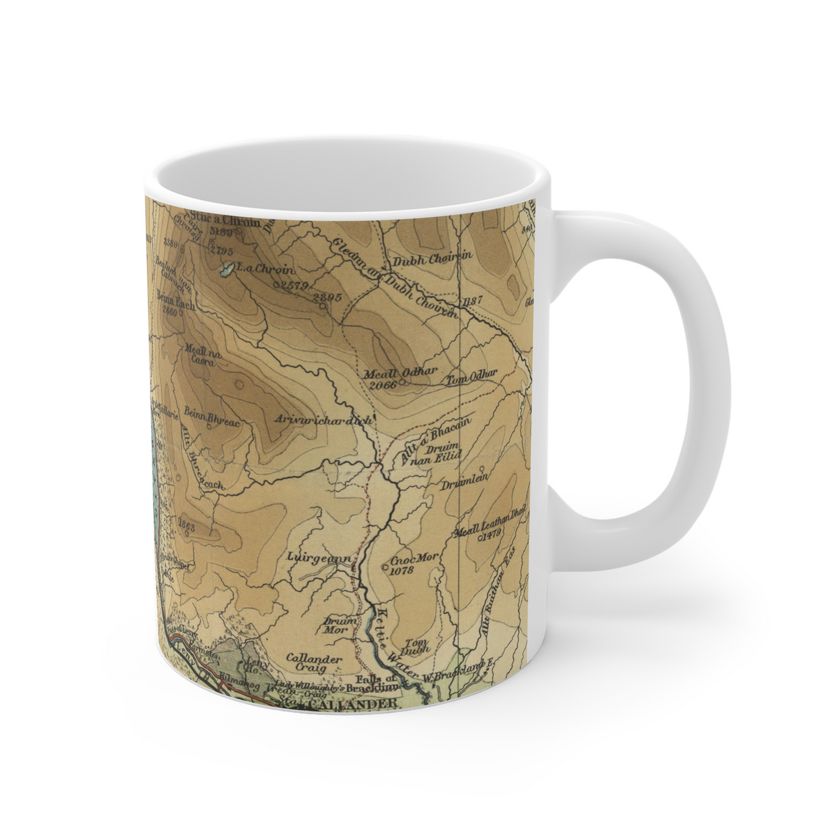 Loch Lubnaig historic map mug, Bartholomew Half-Inch, 1903 — product view 3