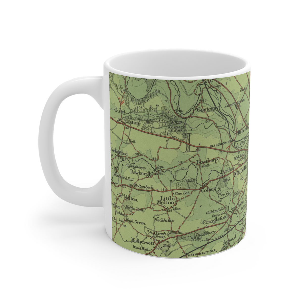Norwich historic map mug, Bartholomew Half-Inch, 1903 — product view 4