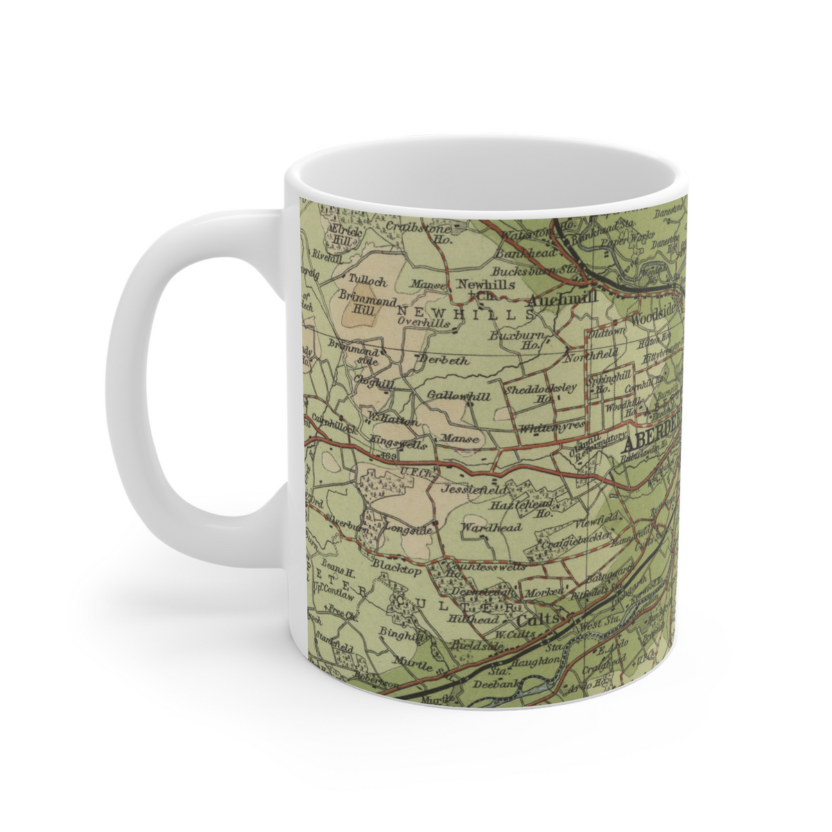 Aberdeen historic map mug, Bartholomew Half-Inch, 1903 — product view 4