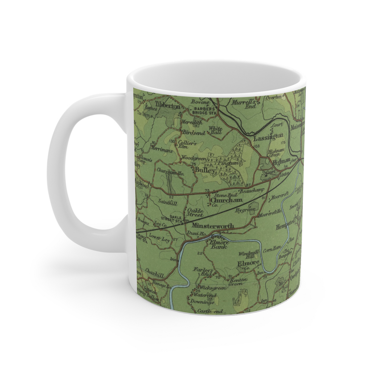 Gloucester historic map mug, Bartholomew Half-Inch, 1902 — product view 4