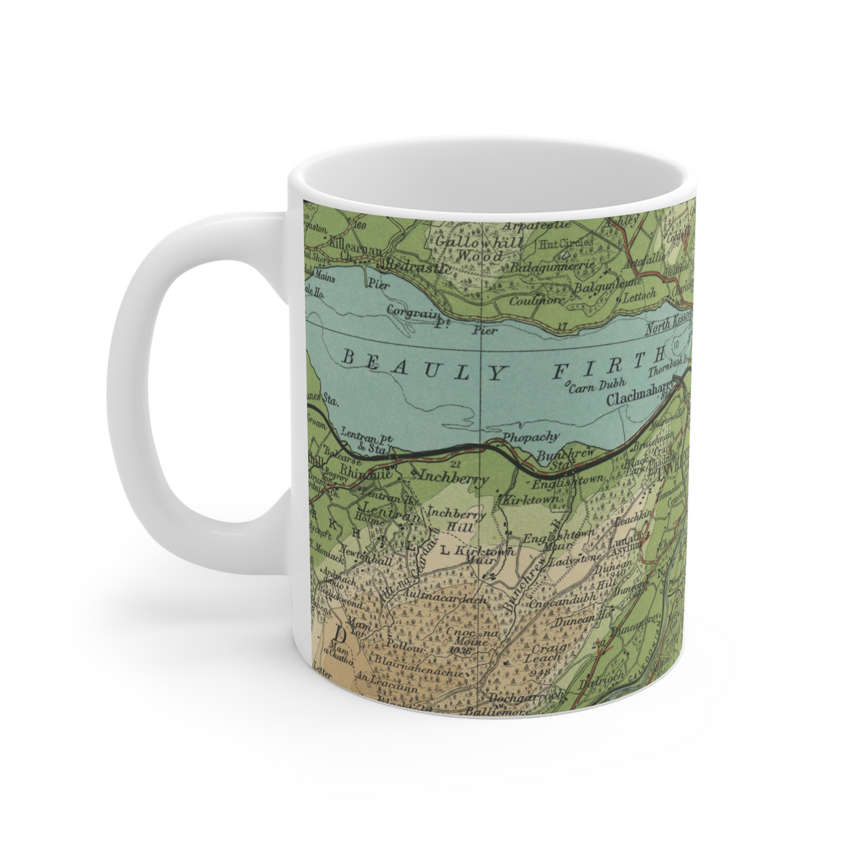 Inverness historic map mug, Bartholomew Half-Inch, 1903 — product view 4