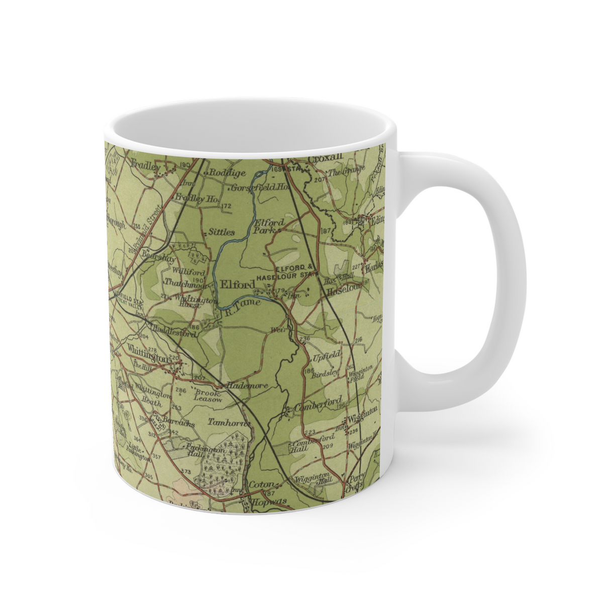 Lichfield historic map mug, Bartholomew Half-Inch, 1903 — product view 4