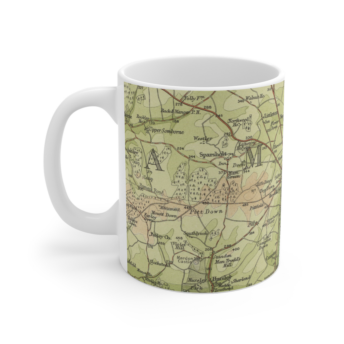 Winchester historic map mug, Bartholomew Half-Inch, 1902 — product view 4