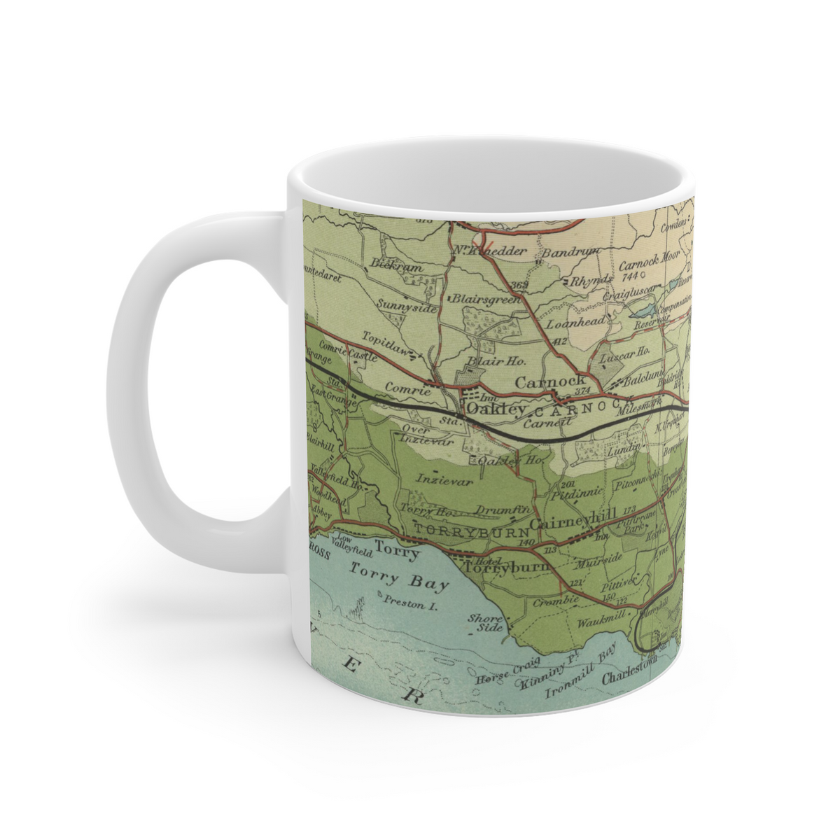 Dunfermline historic map mug, Bartholomew Half-Inch, 1903 — product view 4