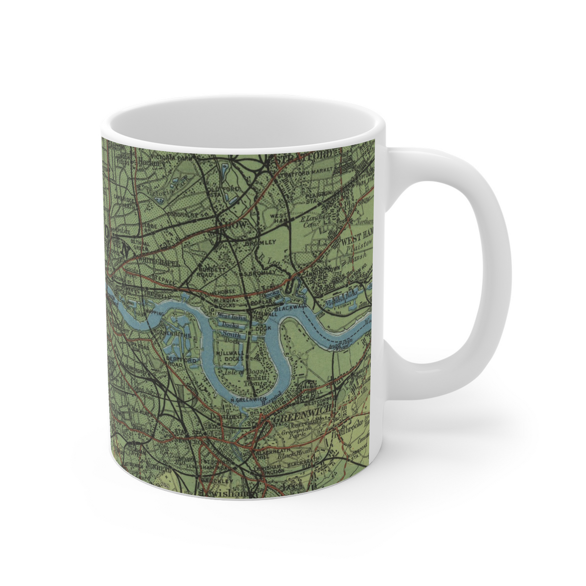 London historic map mug, Bartholomew Half-Inch, 1903 — product view 4
