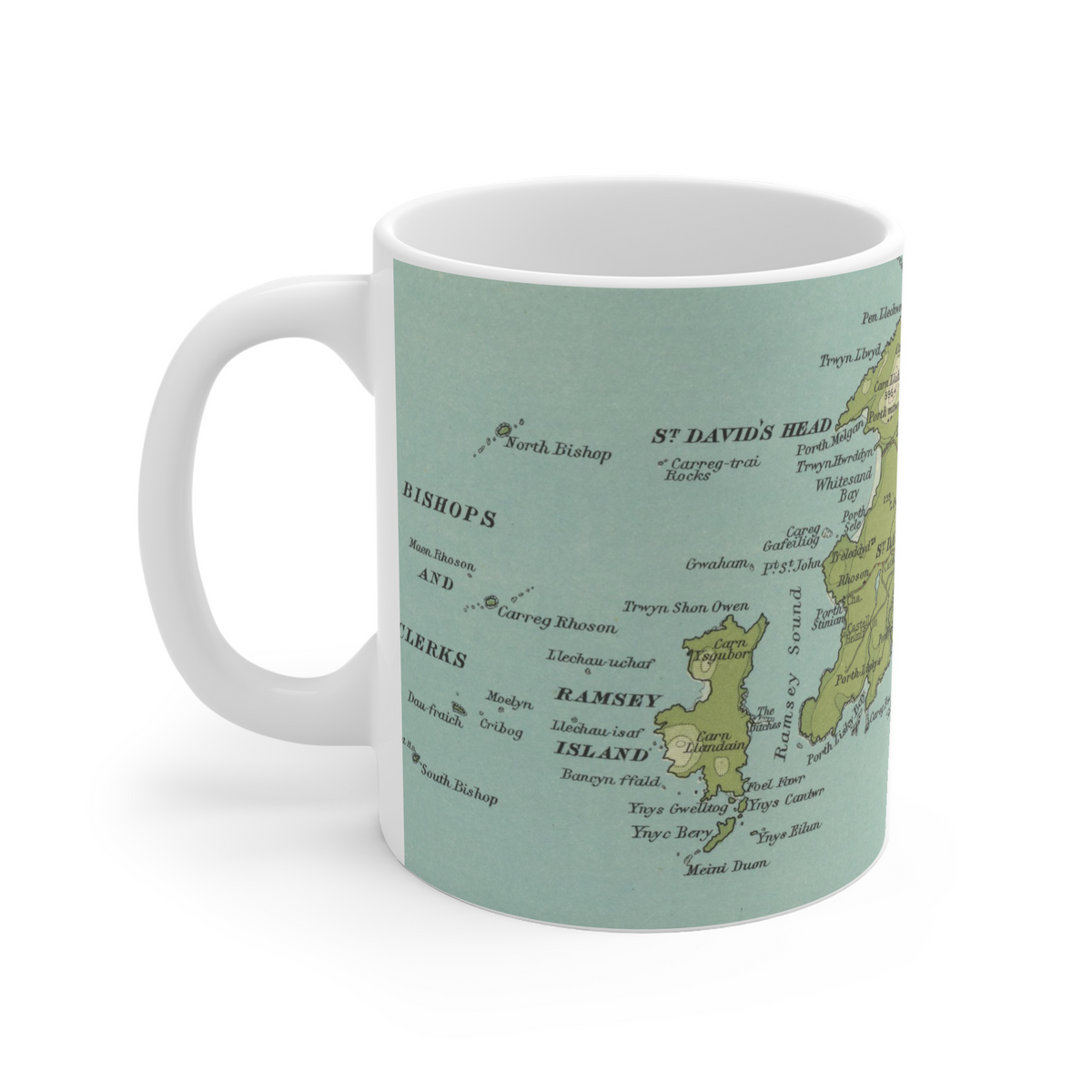 St Davids historic map mug, Bartholomew Half-Inch, 1903 — product view 4