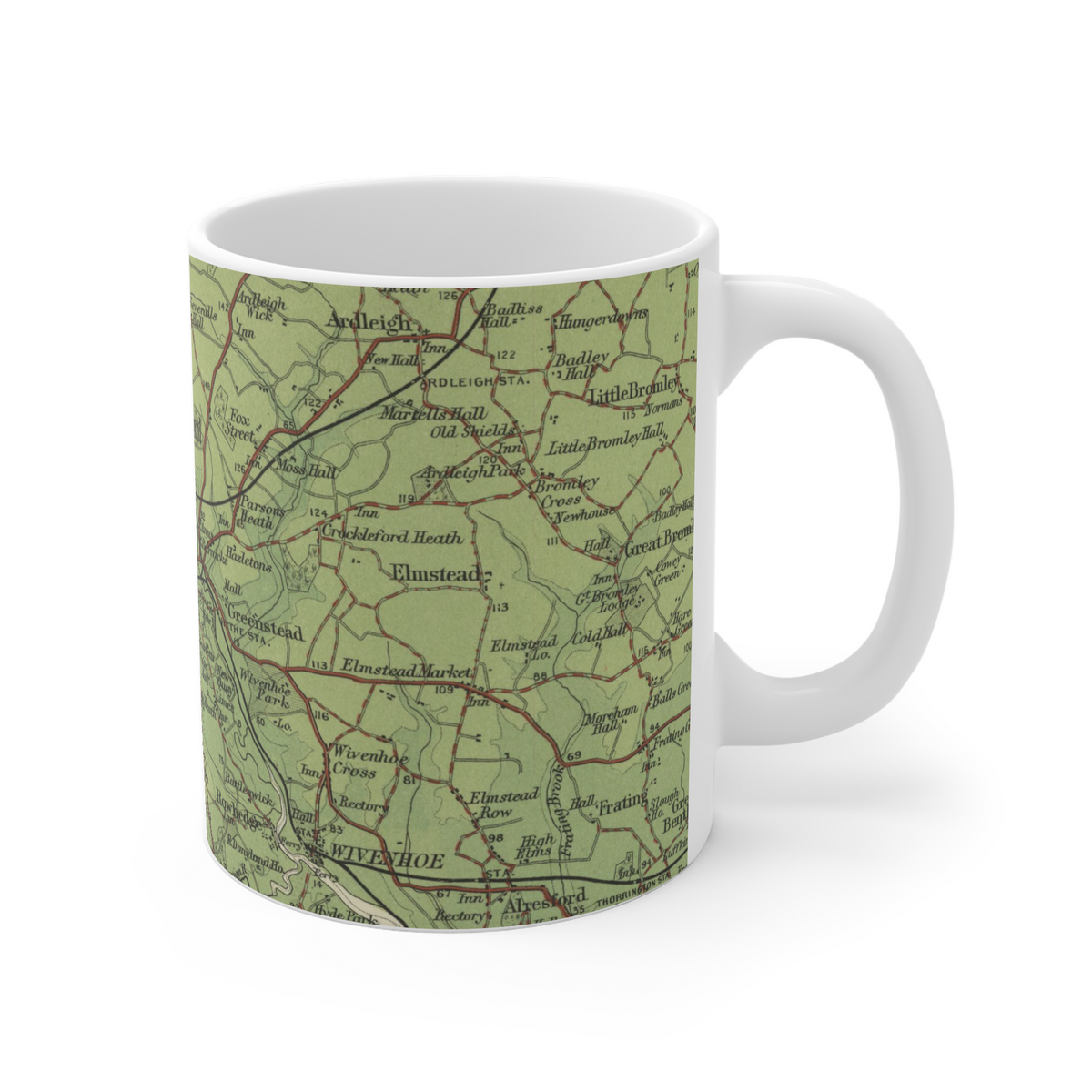 Colchester historic map mug, Bartholomew Half-Inch, 1903 — product view 4