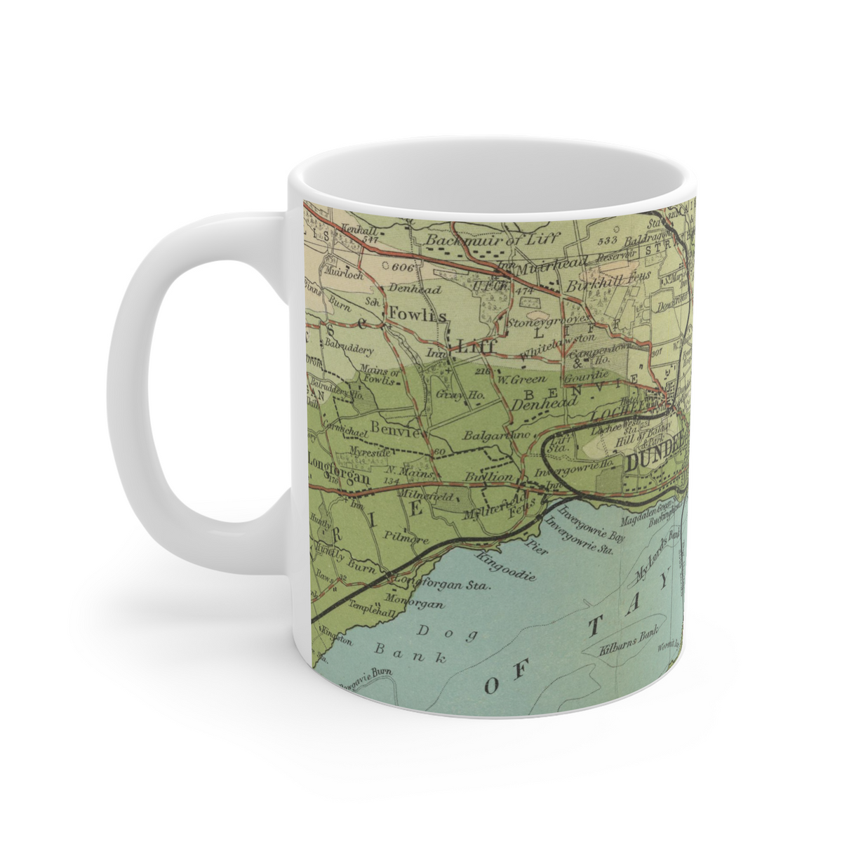 Dundee historic map mug, Bartholomew Half-Inch, 1903 — product view 4