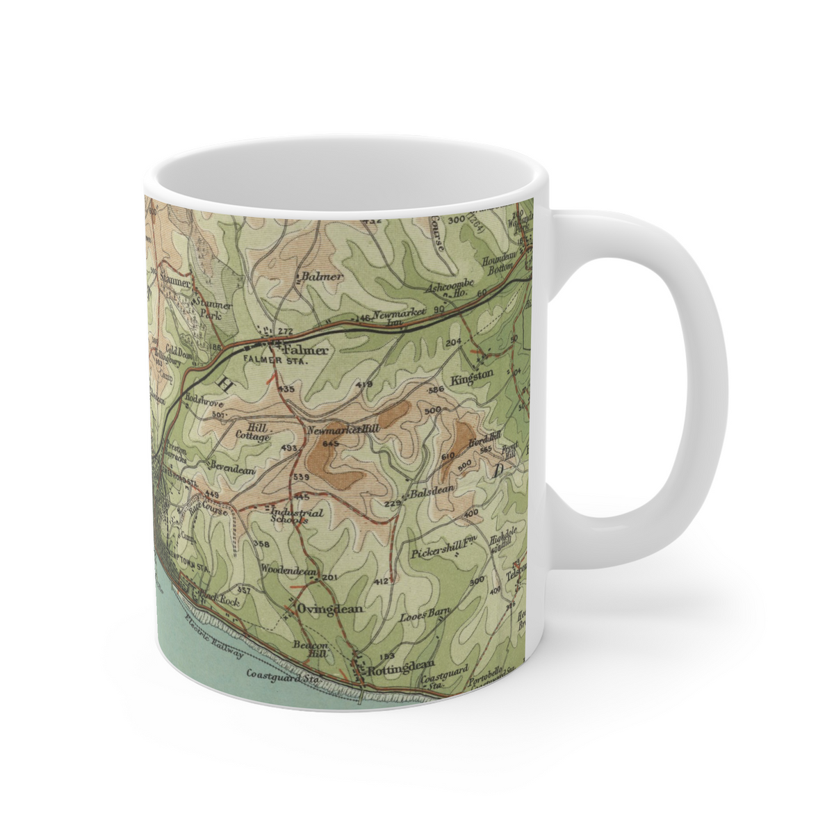 Brighton & Hove historic map mug, Bartholomew Half-Inch, 1902 — product view 4