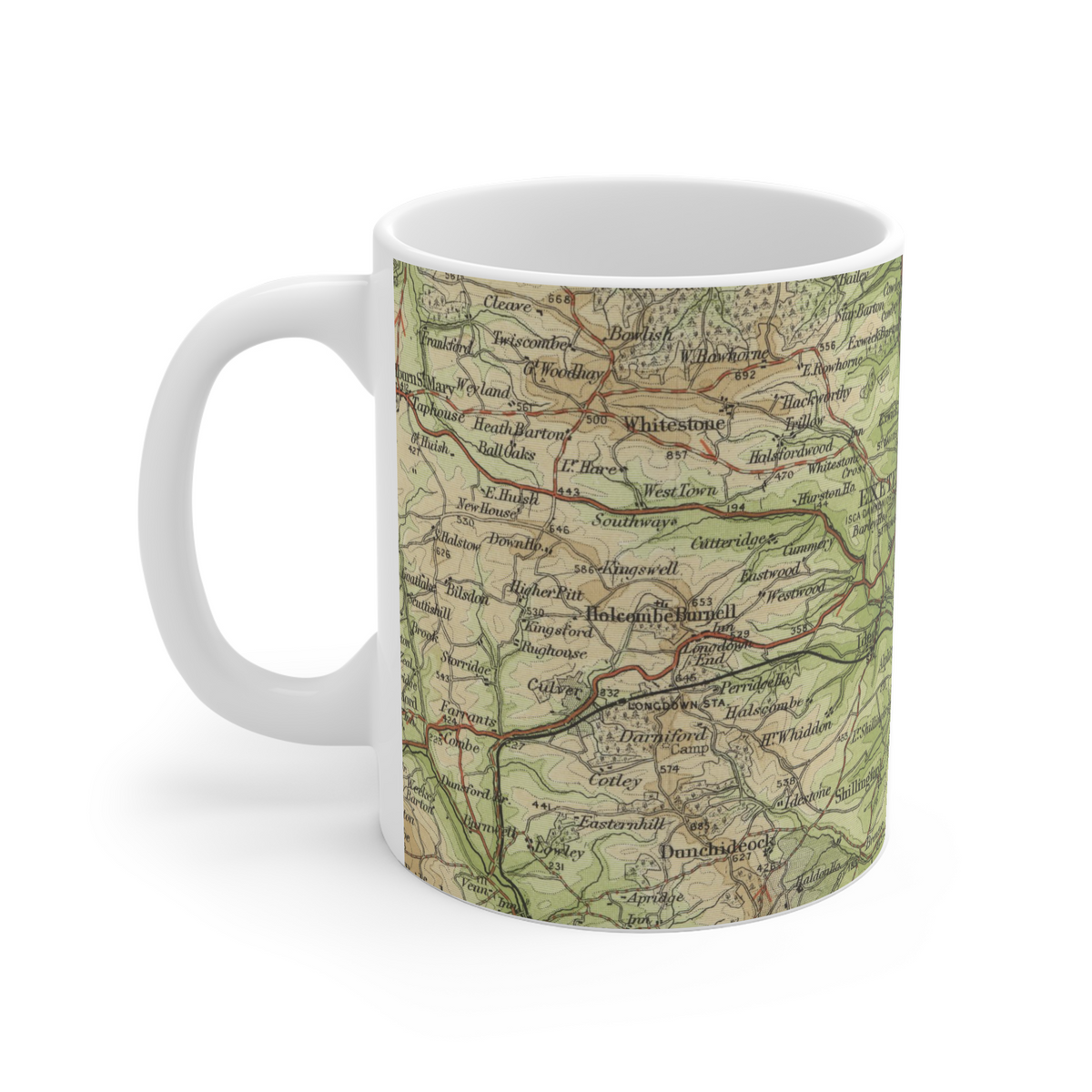 Exeter historic map mug, Bartholomew Half-Inch, 1903 — product view 4
