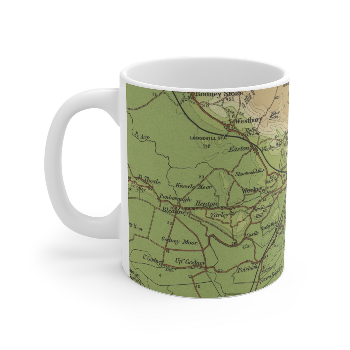 Wells historic map mug, Bartholomew Half-Inch, 1904 — product view 4