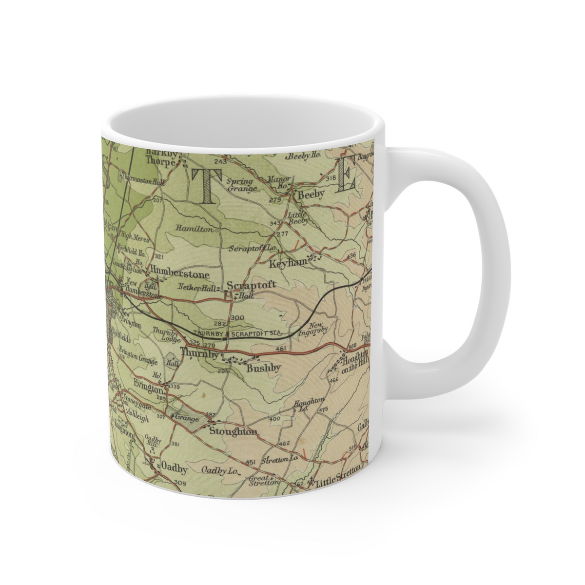 Leicester historic map mug, Bartholomew Half-Inch, 1903 — product view 4