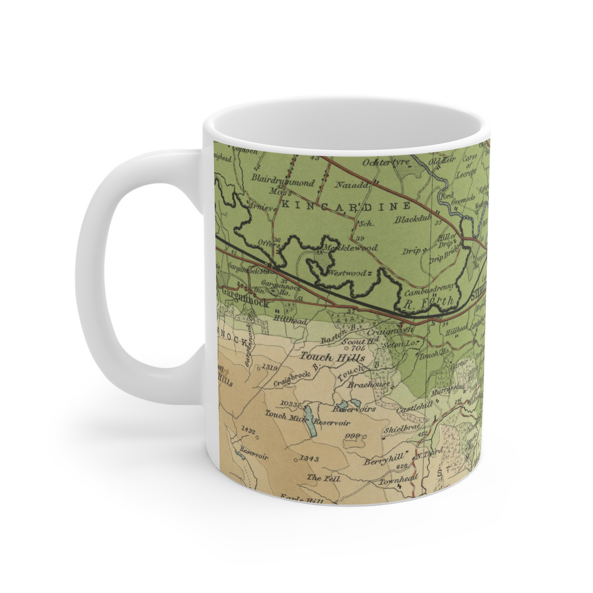 Stirling historic map mug, Bartholomew Half-Inch, 1903 — product view 4