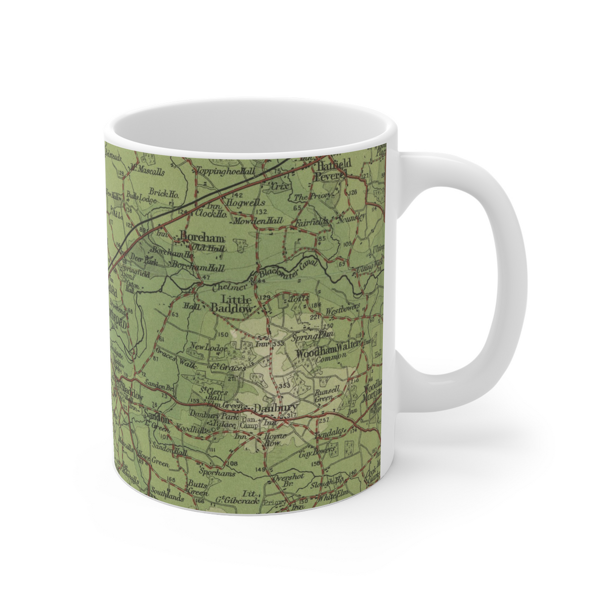 Chelmsford historic map mug, Bartholomew Half-Inch, 1903 — product view 4