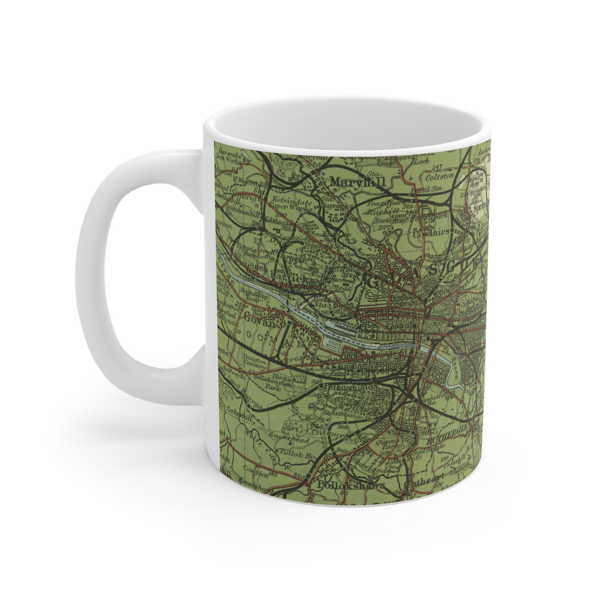 Glasgow historic map mug, Bartholomew Half-Inch, 1903 — product view 4