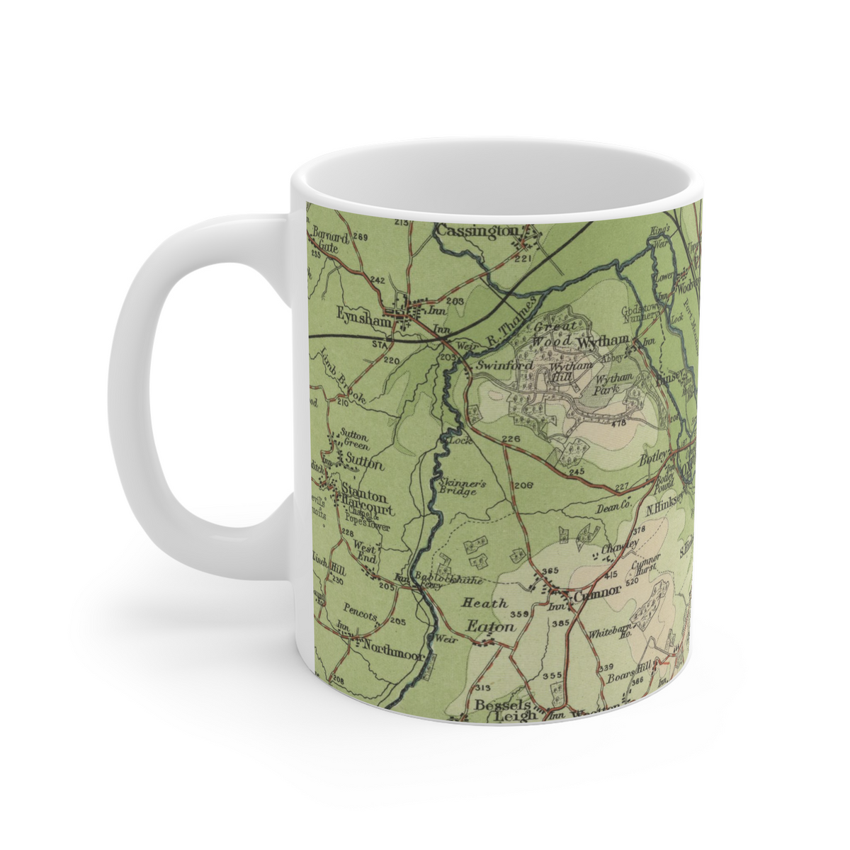 Oxford historic map mug, Bartholomew Half-Inch, 1903 — product view 4