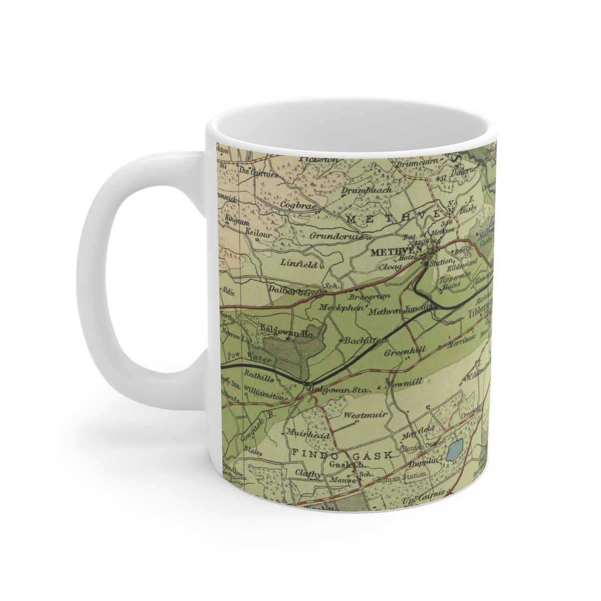 Perth historic map mug, Bartholomew Half-Inch, 1903 — product view 4