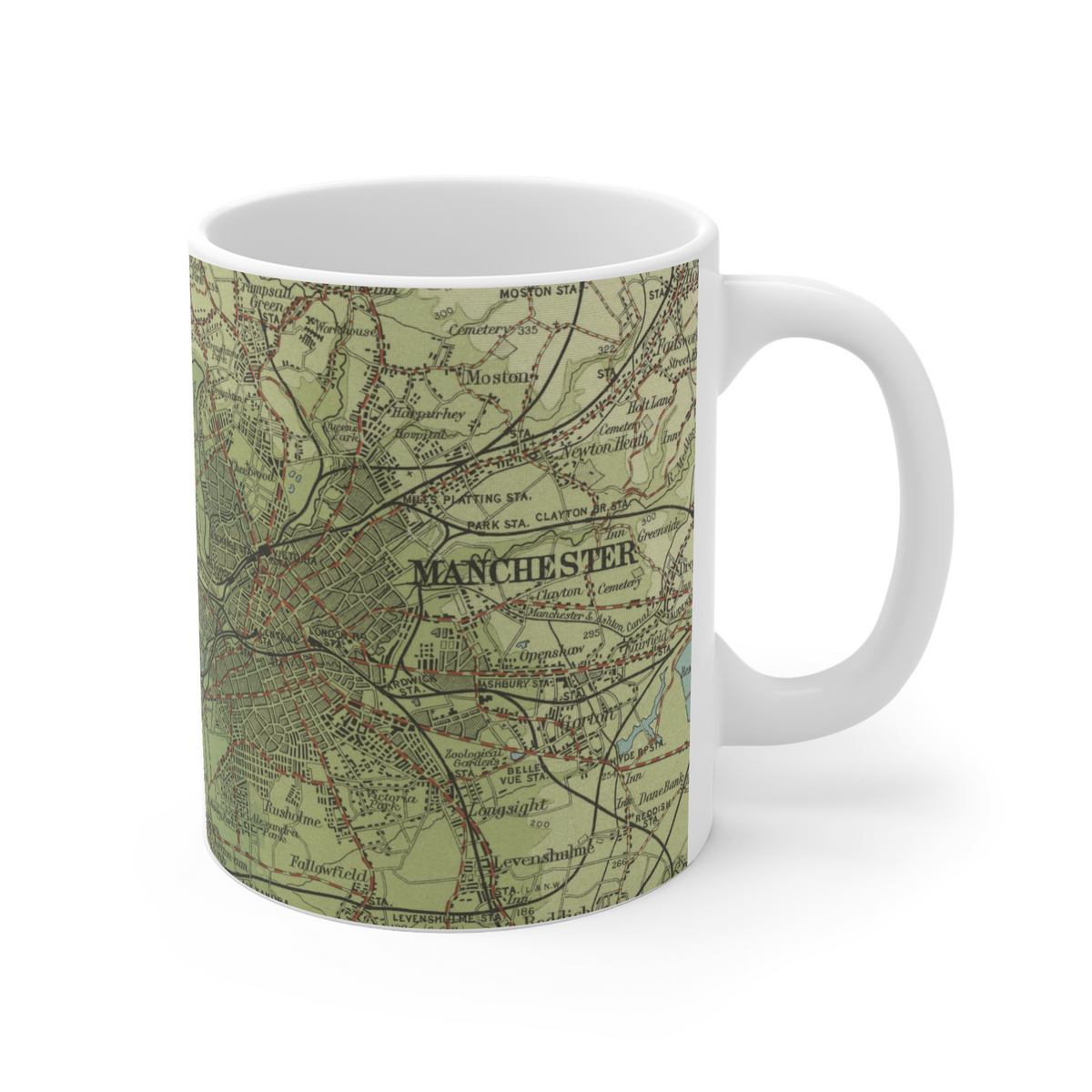 Salford historic map mug, Bartholomew Half-Inch, 1904 — product view 4