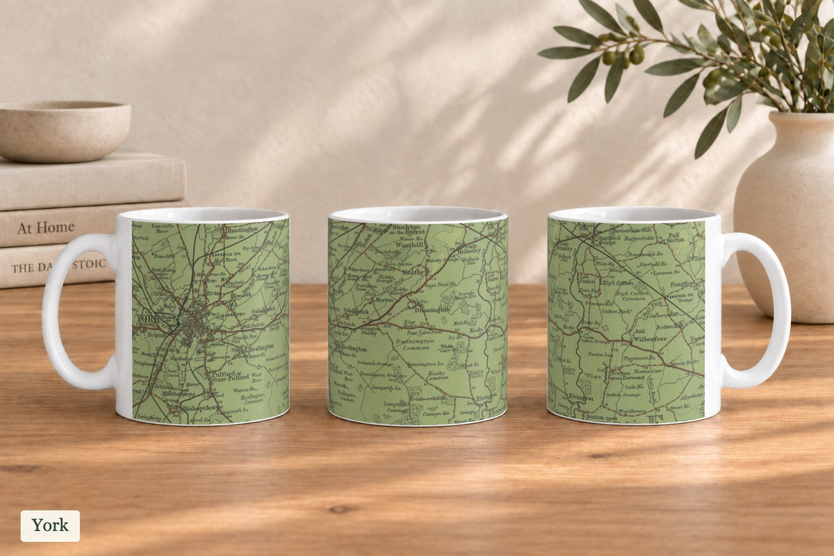 York historic map mug, Bartholomew Half-Inch, 1903 — product view 4