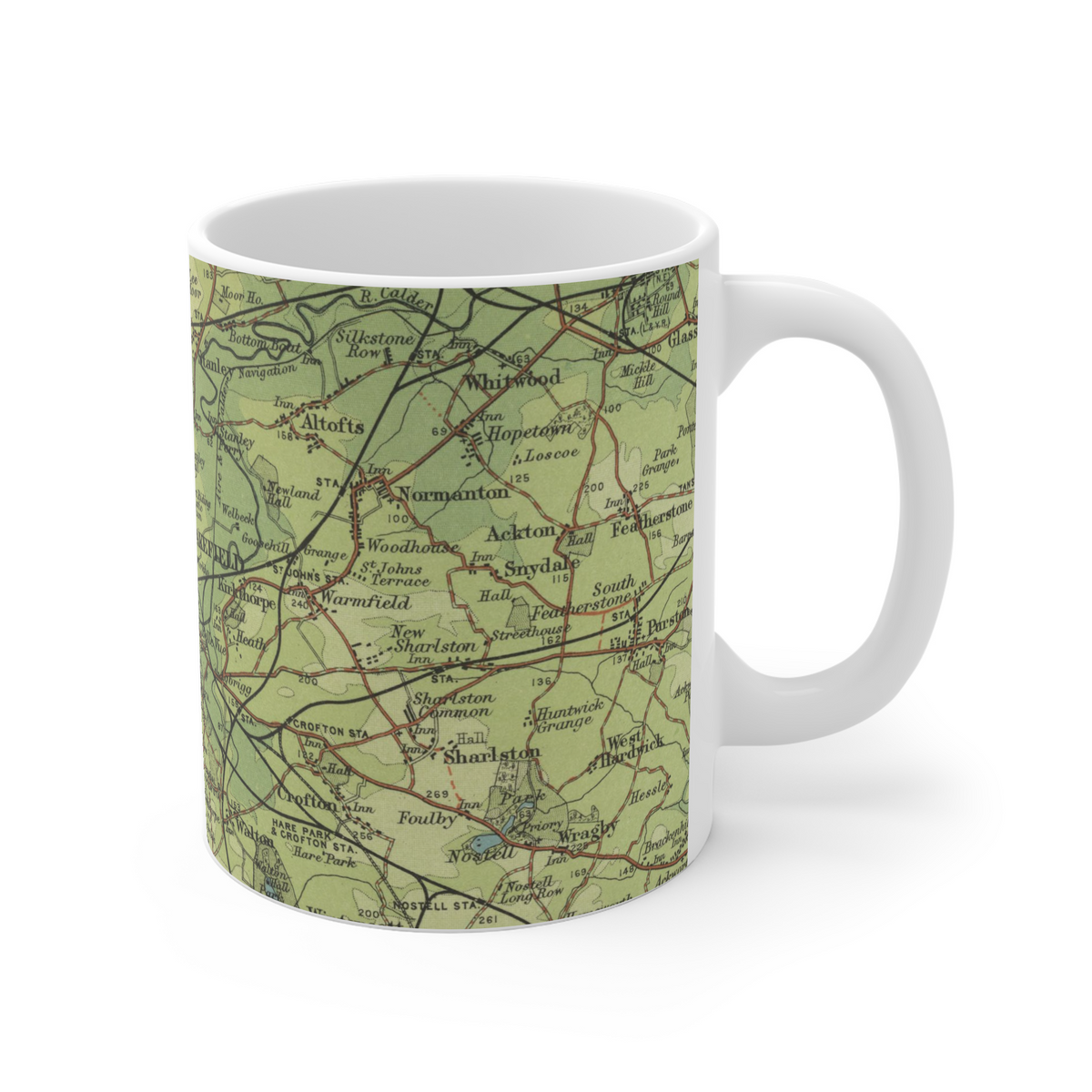 Wakefield historic map mug, Bartholomew Half-Inch, 1904 — product view 4